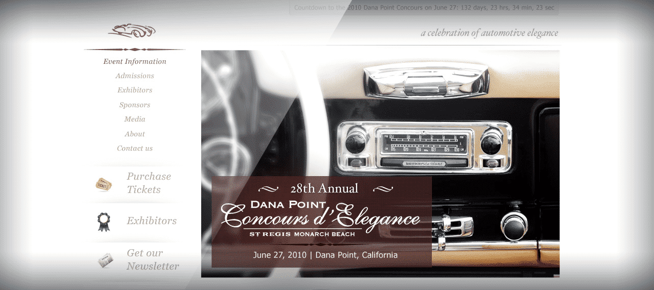 Concours d'Elegance Event Website