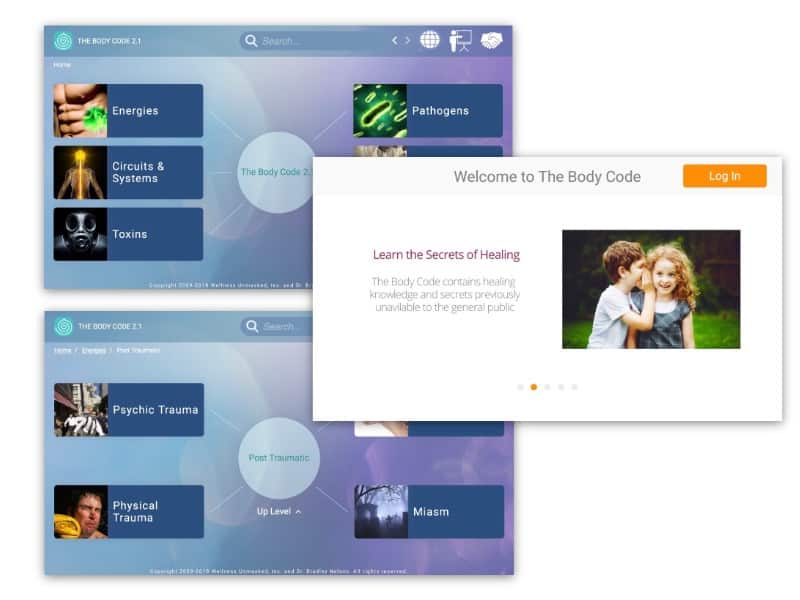 Images from the Body Code App