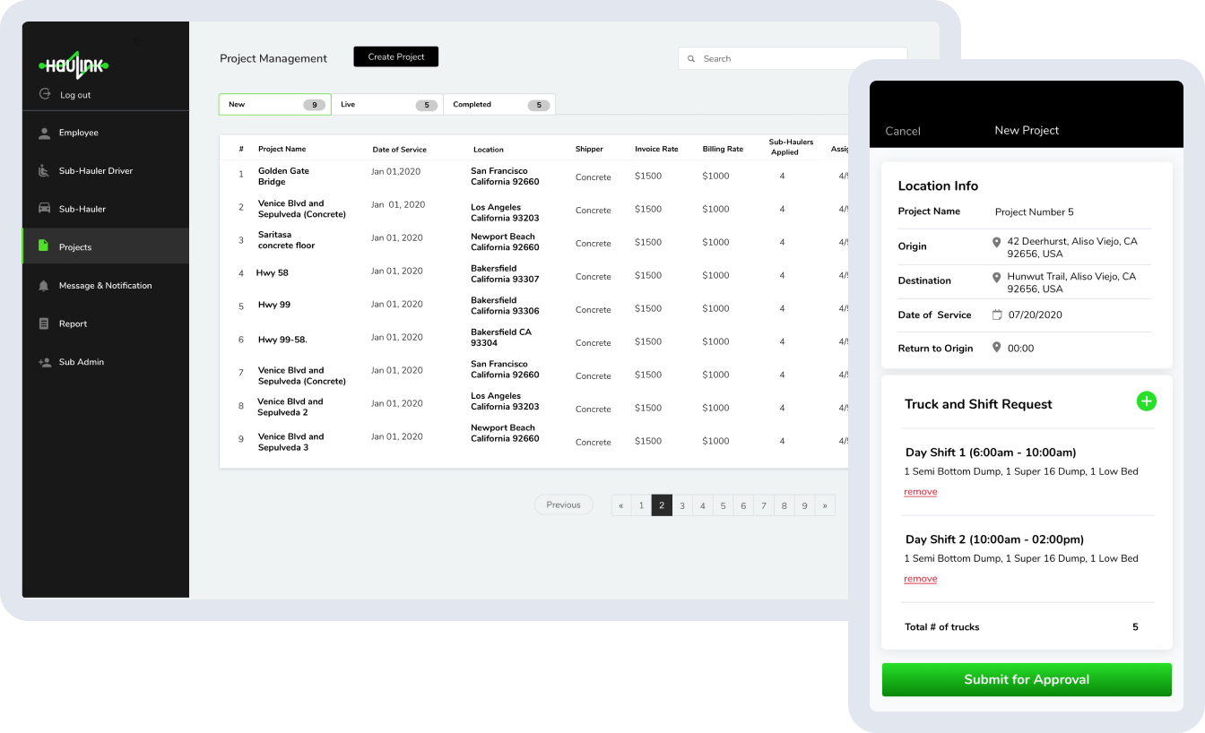 Construction Trucking & Hauling Software for Haulink