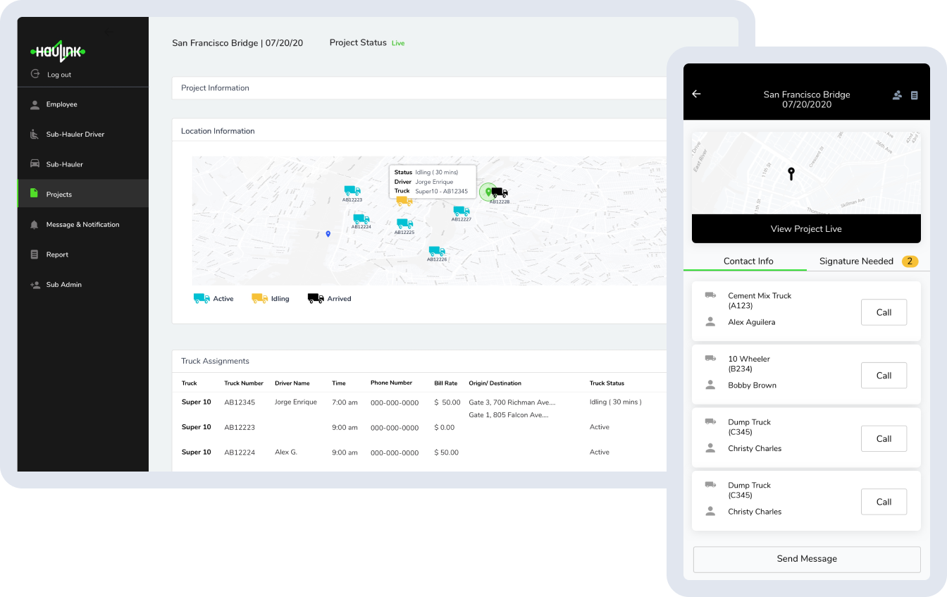 Construction Trucking & Hauling Software for Haulink