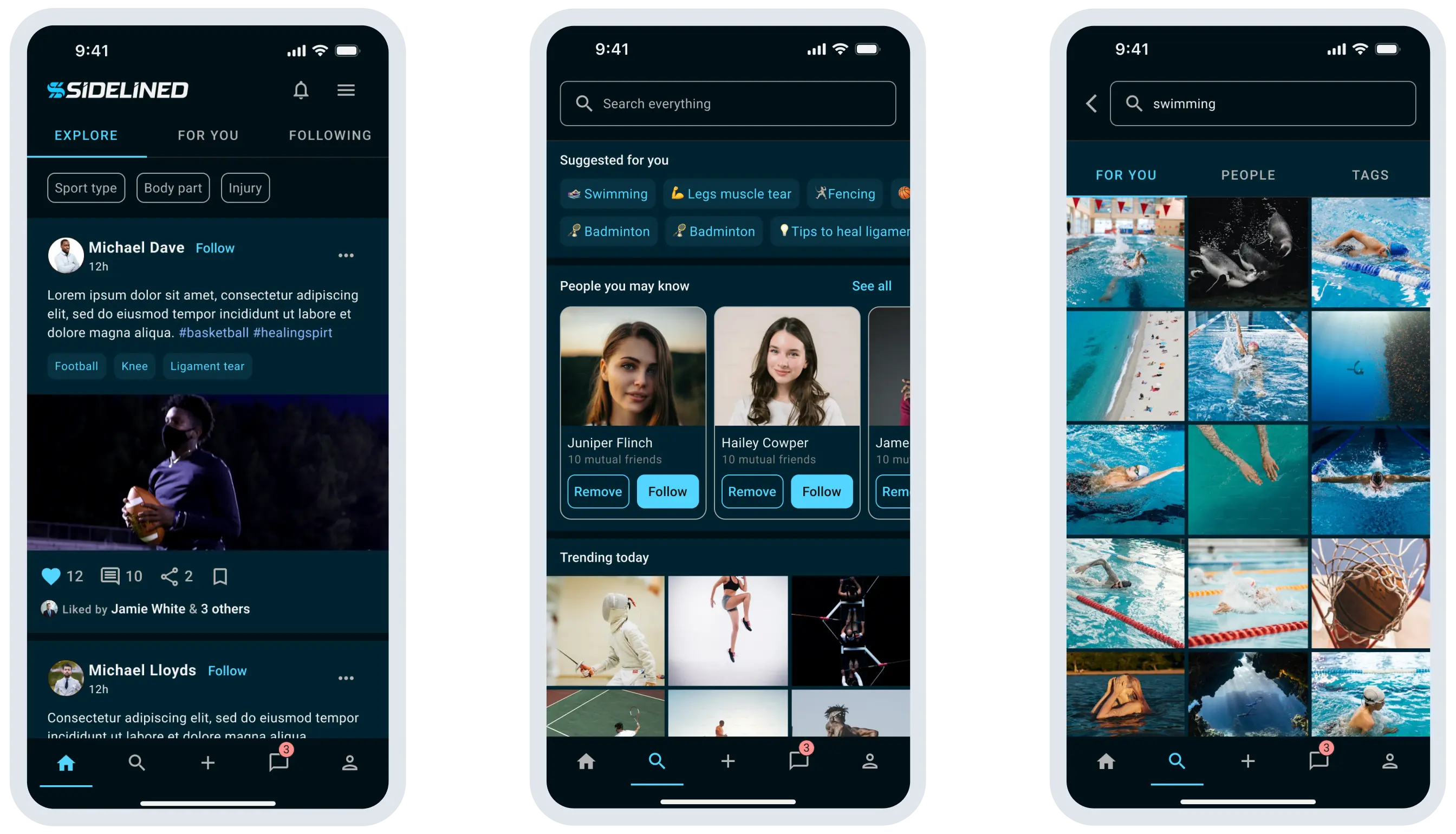 Social Networking Mobile App for Injured Athletes